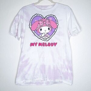 Hot Topic Sanrio Pastel My Melody & Kuromi Tie-Dye Boyfriend Fit Tee M